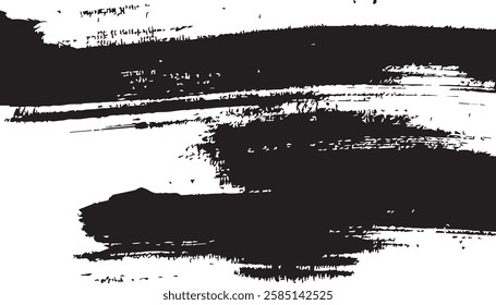 Black brush strokes on white background. Abstract Monochrome Grunge Background. Brush stroke paint texture background. 