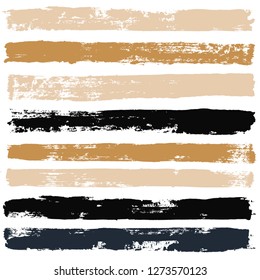 black brush strokes set backgrounds. Paint lines grunge collection. Set of black grungy hand painted brush strokes isolated on white. Abstract ink texture, design elements. - Vector