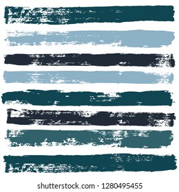 black brush strokes set backgrounds. Paint lines grunge collection. Set of black grungy hand painted brush strokes isolated on white. Abstract ink texture, design elements. - Vector