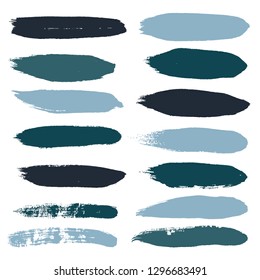 black brush strokes set backgrounds. Paint lines grunge collection. Set of black grungy hand painted brush strokes isolated on white. Abstract ink texture, design elements. - Vector