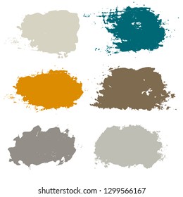 black brush strokes set backgrounds. Paint lines grunge collection. Set of black grungy hand painted brush strokes isolated on white. Abstract ink texture, design elements. - Vector