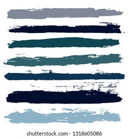 black brush strokes set backgrounds. Paint lines grunge collection. Set of black grungy hand painted brush strokes isolated on white. Abstract ink texture, design elements. - Vector