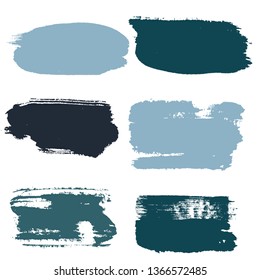 black brush strokes set backgrounds. Paint lines grunge collection. Set of black grungy hand painted brush strokes isolated on white. Abstract ink texture, design elements. - Vector