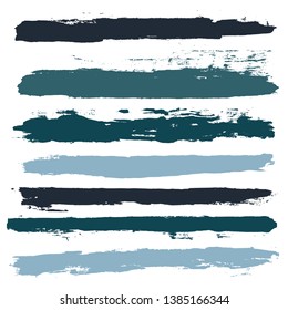 black brush strokes set backgrounds. Paint lines grunge collection. Set of black grungy hand painted brush strokes isolated on white. Abstract ink texture, design elements. - Vector