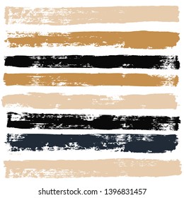 black brush strokes set backgrounds. Paint lines grunge collection. Set of black grungy hand painted brush strokes isolated on white. Abstract ink texture, design elements. - Vector