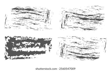 Black brush strokes set, grunge paint. Vector illustration. Distress texture banners collection . isolated on white and black background.