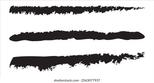 Black brush strokes set, grunge paint. Vector illustration. Distress texture banners collection . isolated on white and black background. EPS 10
