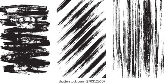 Pincel preto traça elementos de design de textura em fundo branco