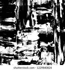 Black brush strokes texture on the wall. Vector illustration