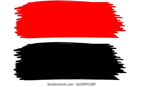 Black brush strokes vector illustration, abstract grunge texture on white background. Artistic design element, paint smear, ink splatter, creative graphic element