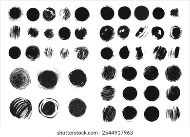 Zwarte penseelstreken Vectorset, geïsoleerde collectie