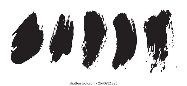 Black Brush Strokes Vector Textures.