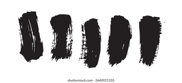 Black Brush Strokes Vector Textures.