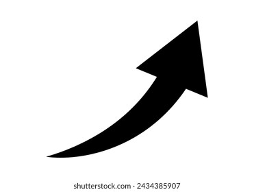 Black brush tracing arrow on white background.