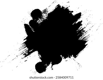 black brushed paint banner label artistic grunge graphic element abstract background