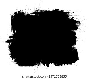 black brushed painting blank space banner label artistic grunge graphic element abstract background