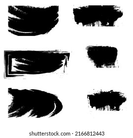 black brushes on white background