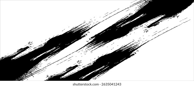 Pincelada negra sobre fondo blanco.arte