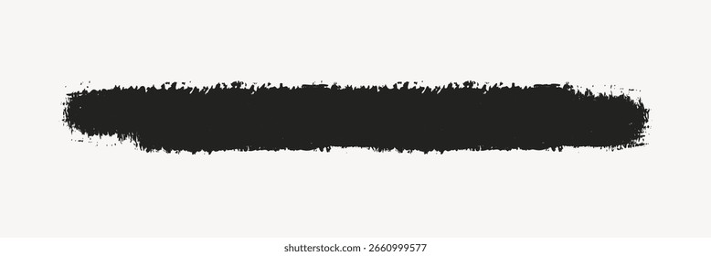 Pincelada preta sobre fundo branco. Textura de pincelada, arte de pincelada, design de pincelada. Perfeito para projetos artísticos, criativos e de design. Projetar vetor de elemento.