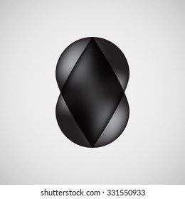 Black bubble badge, realistic button template with reflex and light background for design concepts, internet sites, UI, applications, apps, presentations and prints. Vector illustration.