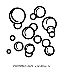 Black Bubble icon isolated on white background. Expanding foam. Vector illustration.
