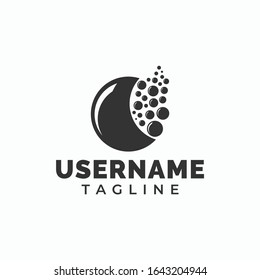 Black bubble logo with a white background