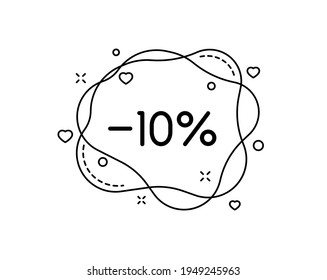 descuento de forma de burbuja negra menos 10 por ciento con decoraciones aisladas en fondo blanco. Etiquetas de descuento de negocios para tiendas y publicidad promocional