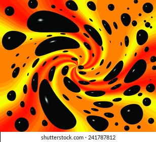 black bubbles on a hot vortex