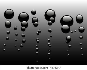 Black Bubbles rising on a dark background - Ideal background or backdrop