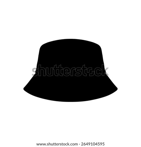 Black bucket hat silhouette vector flat illustration design.