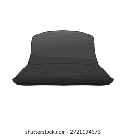 Ilustración vectorial de sombrero de cubo negro