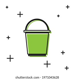 Black Bucket icon isolated on white background.  Vector