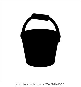Black bucket silhouette vector illustration on white background