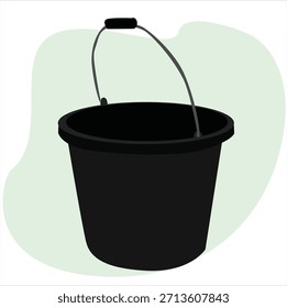 cubo negro, icono de Vector de cubo negro con símbolo de agua,