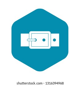 Black buckle belt icon. Simple illustration of black buckle belt vector icon for web