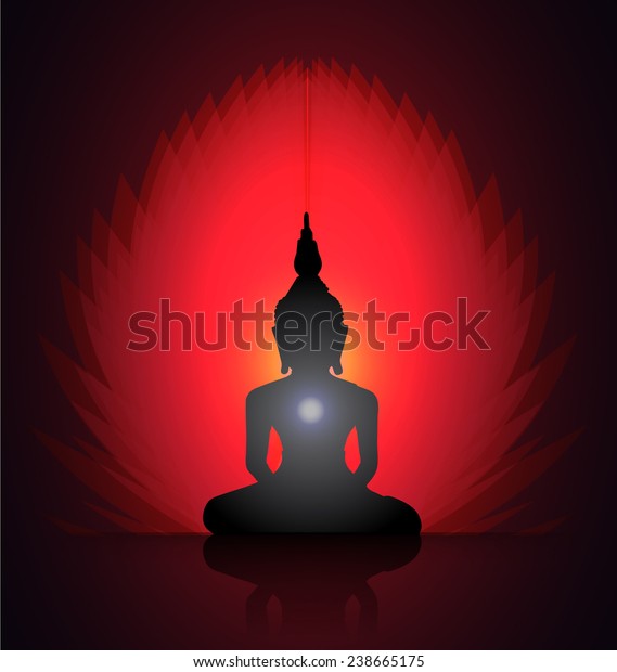 Красный будда. Шикарное фото Будды красное на белом. Nisha 1001 3d Effect Modern Buddha silhouette Figurines Wall.