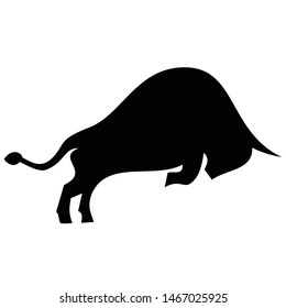 Black Buffalo Silhouette Icon Vector Stock Vector (Royalty Free ...