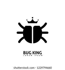 black bug with a crown icon