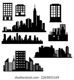 black building construction icons, great for brand icons