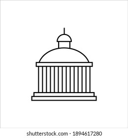 black building icon on white background, vector illustration