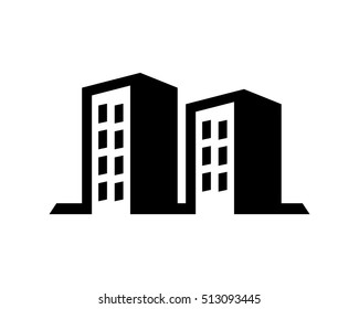 black building silhouette image vector icon logo