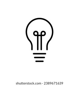 black bulb with checkmark like quick tip icon. flat stroke linear simple trend modern efficiency logotype design element isolated on white. concept of visionary info pictogram or conclusion symbol