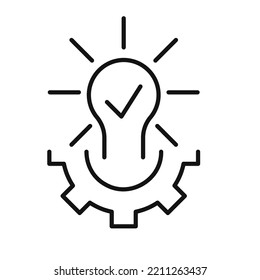 black bulb and gear like effective solution icon