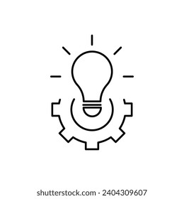 black bulb and gear like effective solution icon