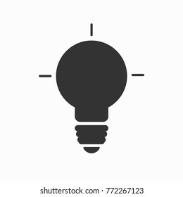 Black bulb icon isolated on white background. Vector