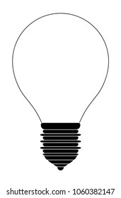black bulb icon.Lamp light vector icon illustration 