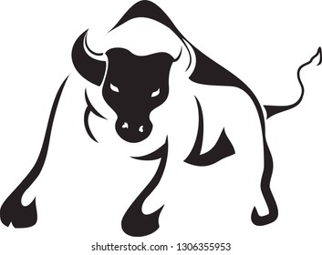 Black Bull Stock Vector (Royalty Free) 1306355953 | Shutterstock