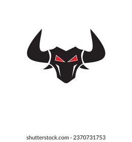 Black Bull for any illustration.A simple flat vector design.