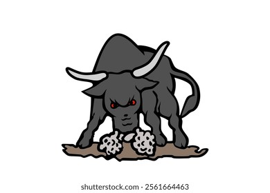 black bull clip art vector for any use