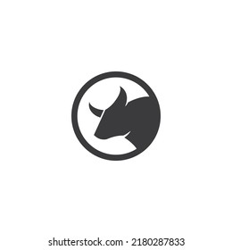 Black Bull head logo vector icon illustration design 